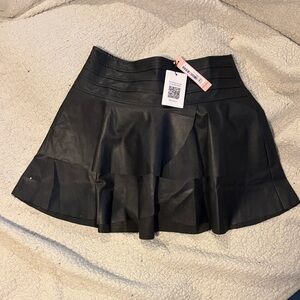 Elegant Black Layered Skater Skirt